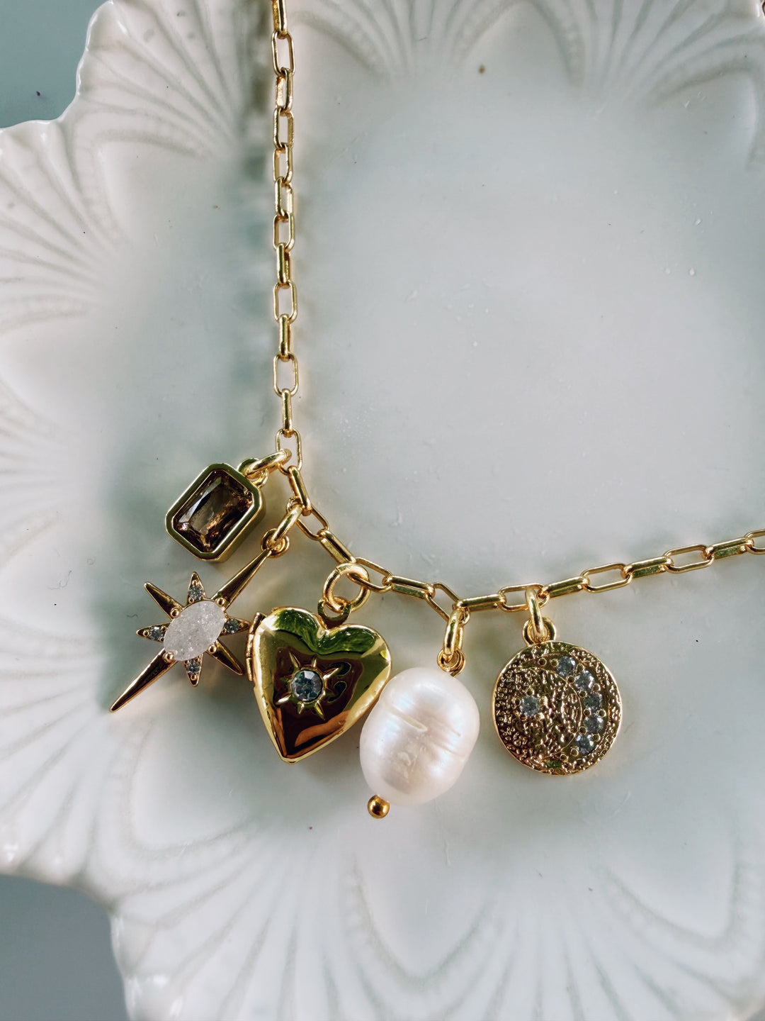 Heart Cluster Necklace, Daily Grace