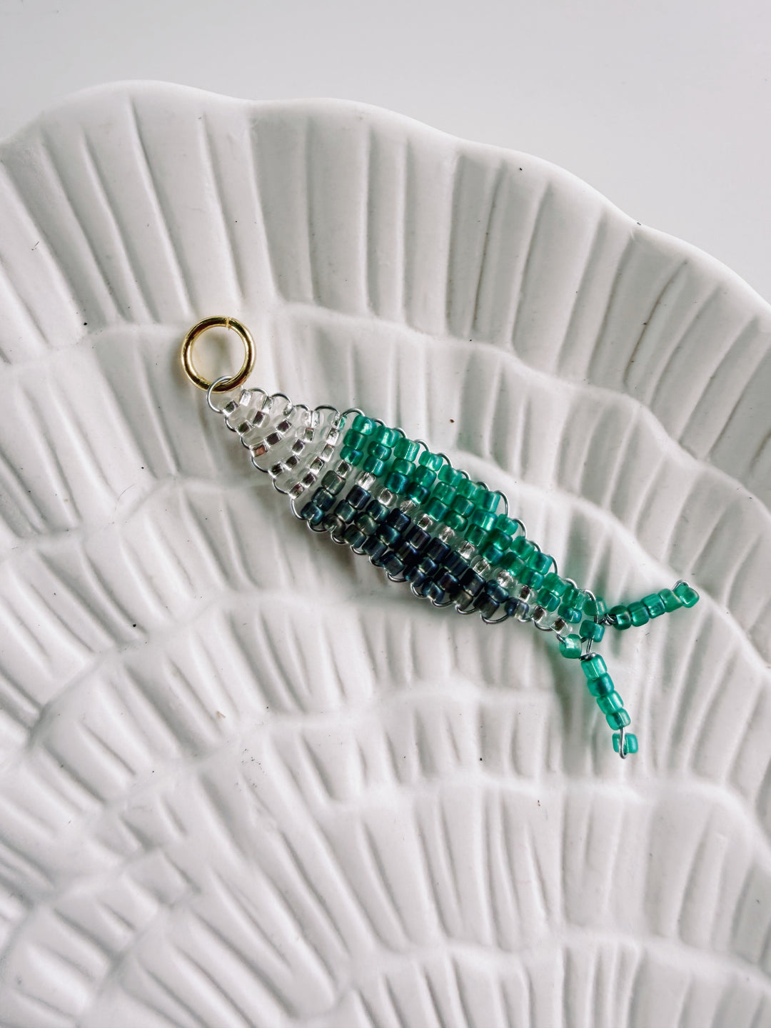 Handbeaded Fish Charm, Bead Girl Summer