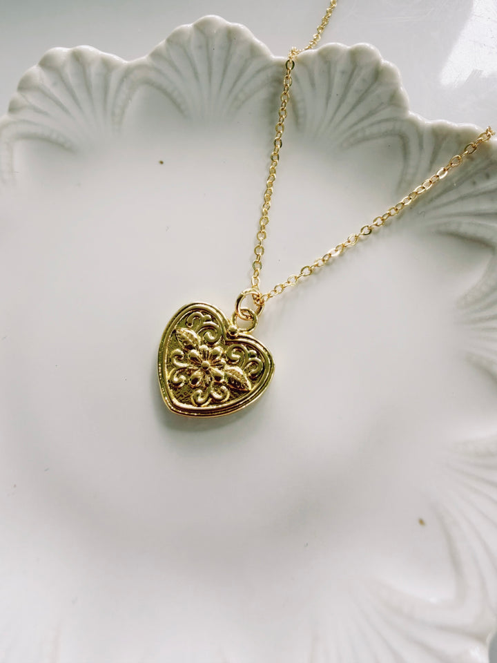 Floral Heart Necklace, Daily Grace