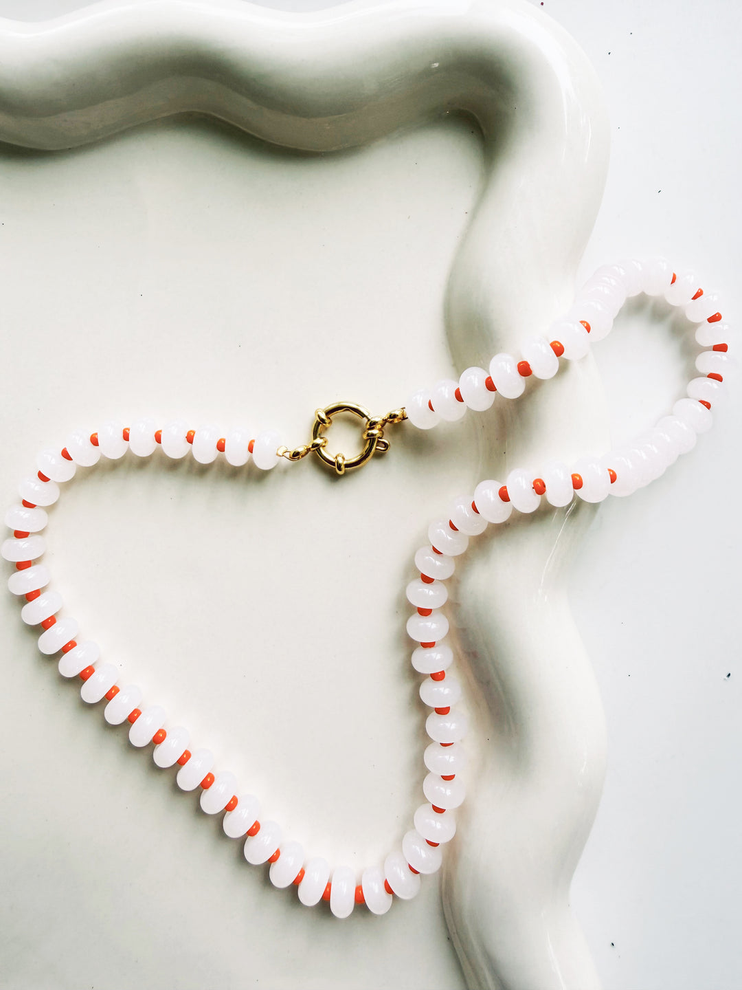 Orange + White Necklaces, Game Day