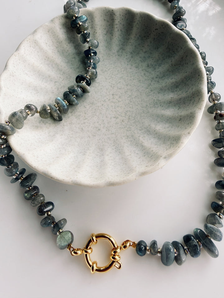PRE-ORDER: Labradorite Gemstone Necklace, Sweater Weather