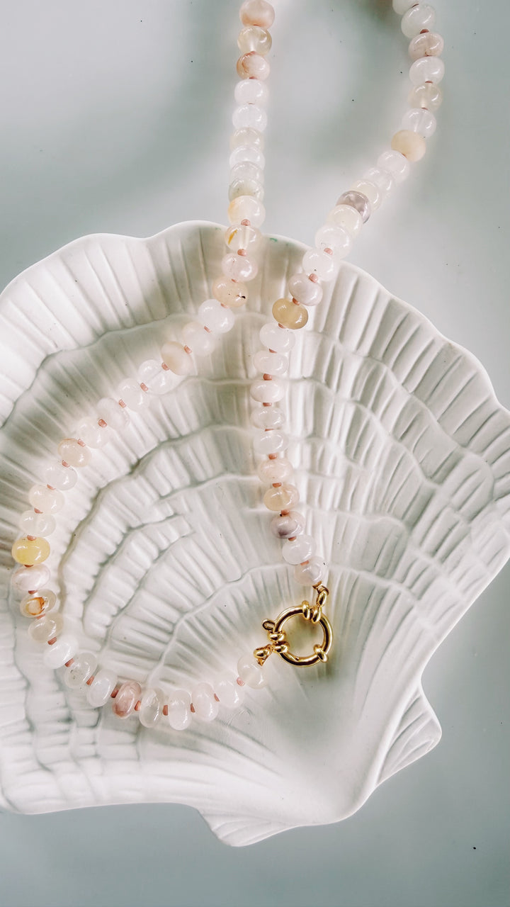 Desert Stone Necklace, Vintage Flora