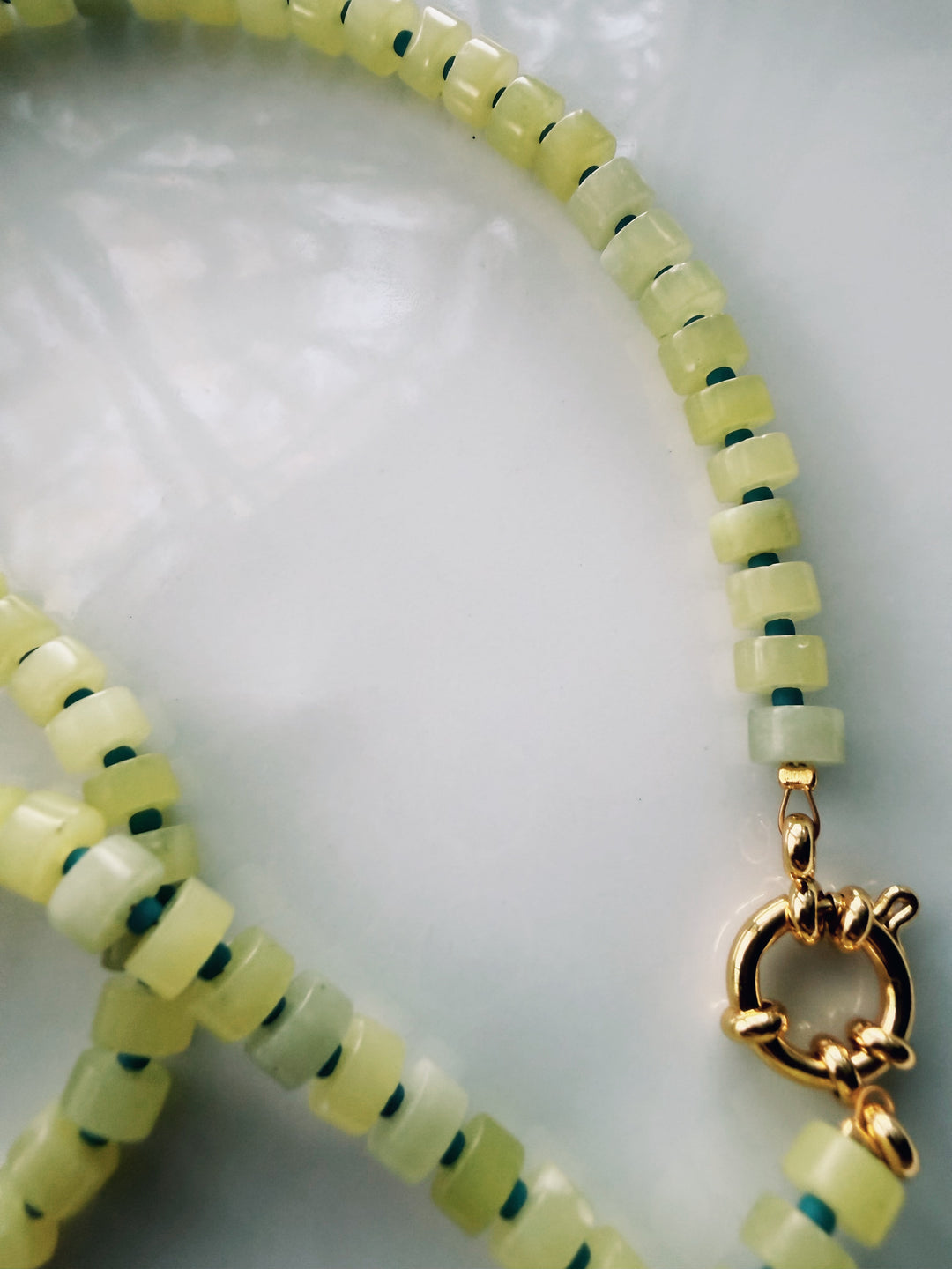 Citron Disk Gemstone Necklace, Sweet Heritage