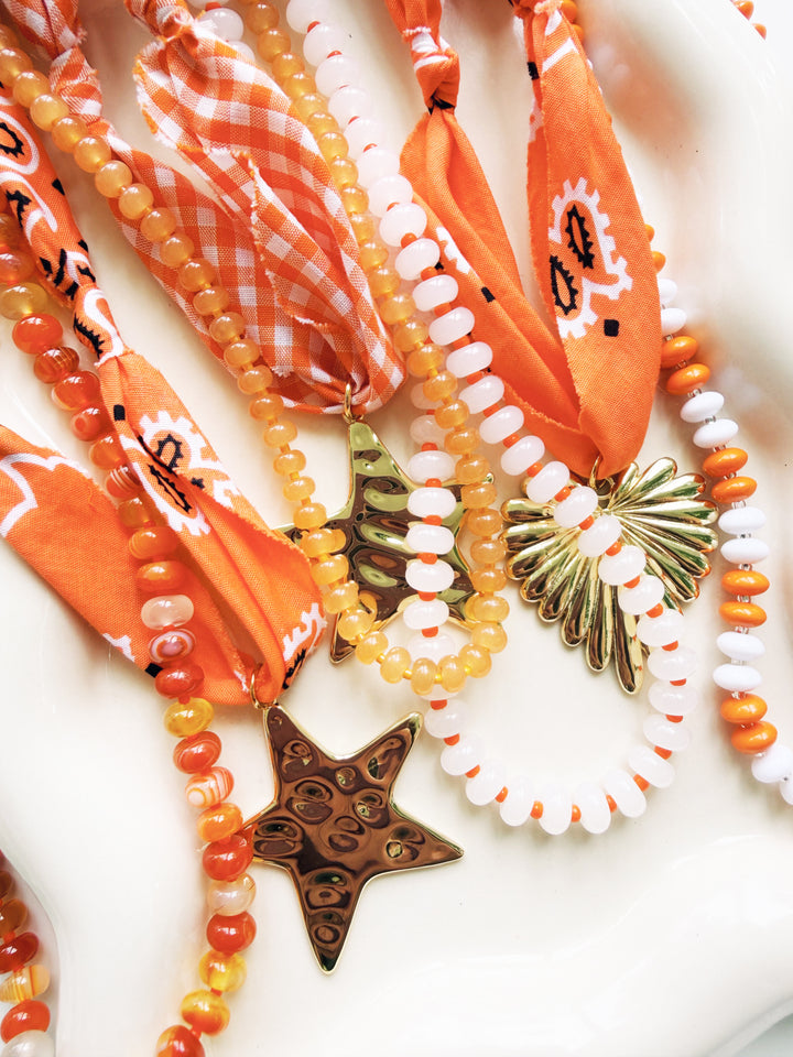 Orange + White Necklaces, Game Day