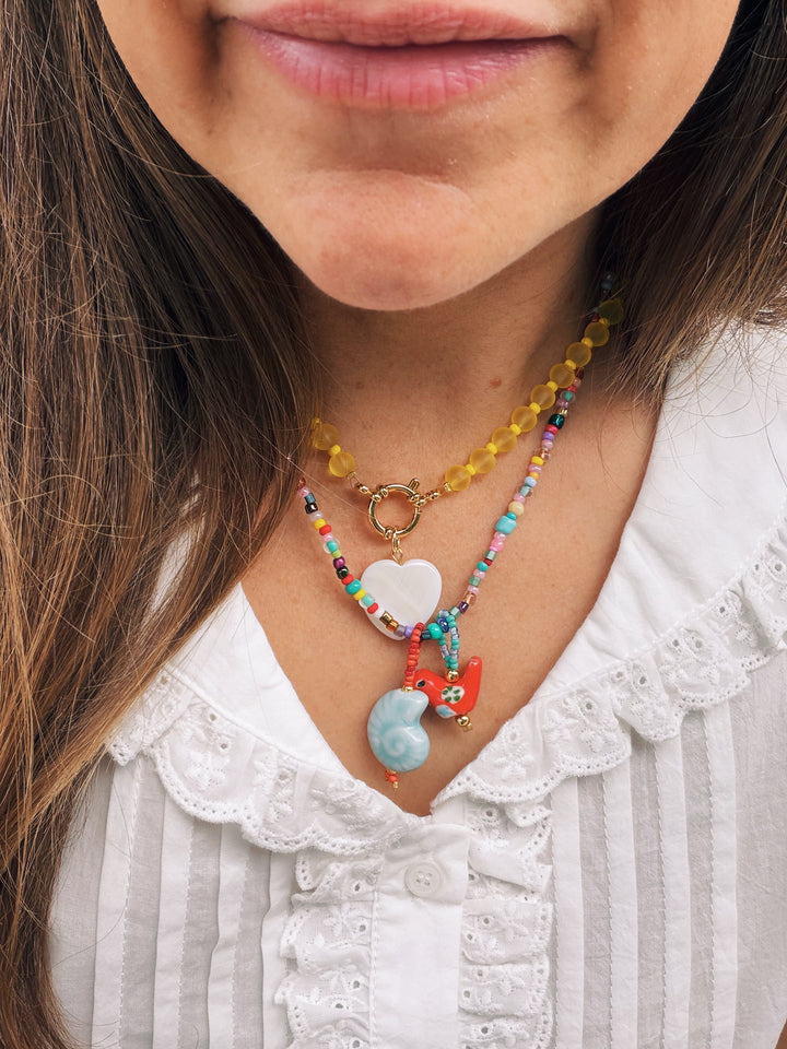 Shell Heart Charm, Bead Girl Summer