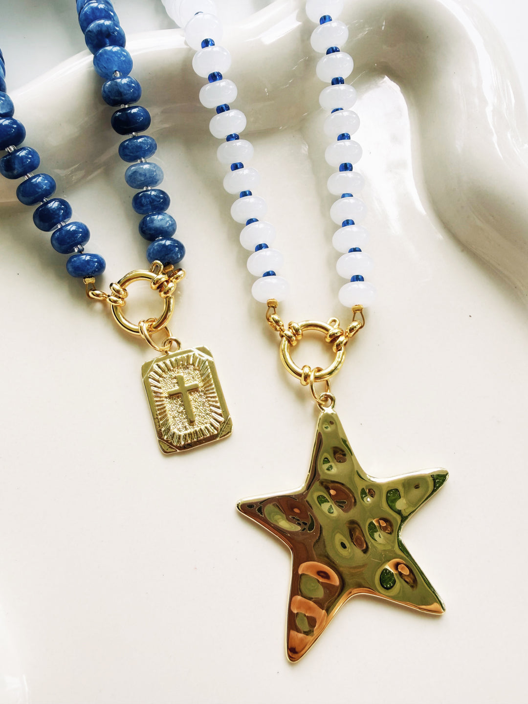 Blue + White Necklaces, Game Day