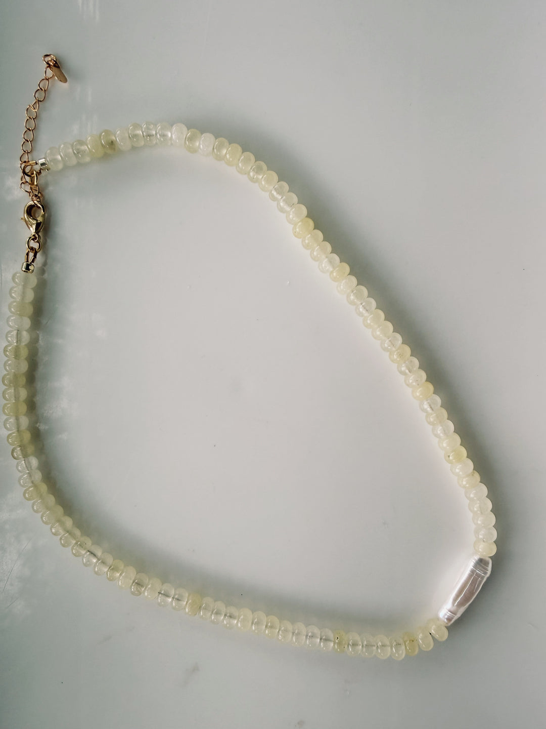 Butter Pearl Gemstone Necklace, Sweater Weather