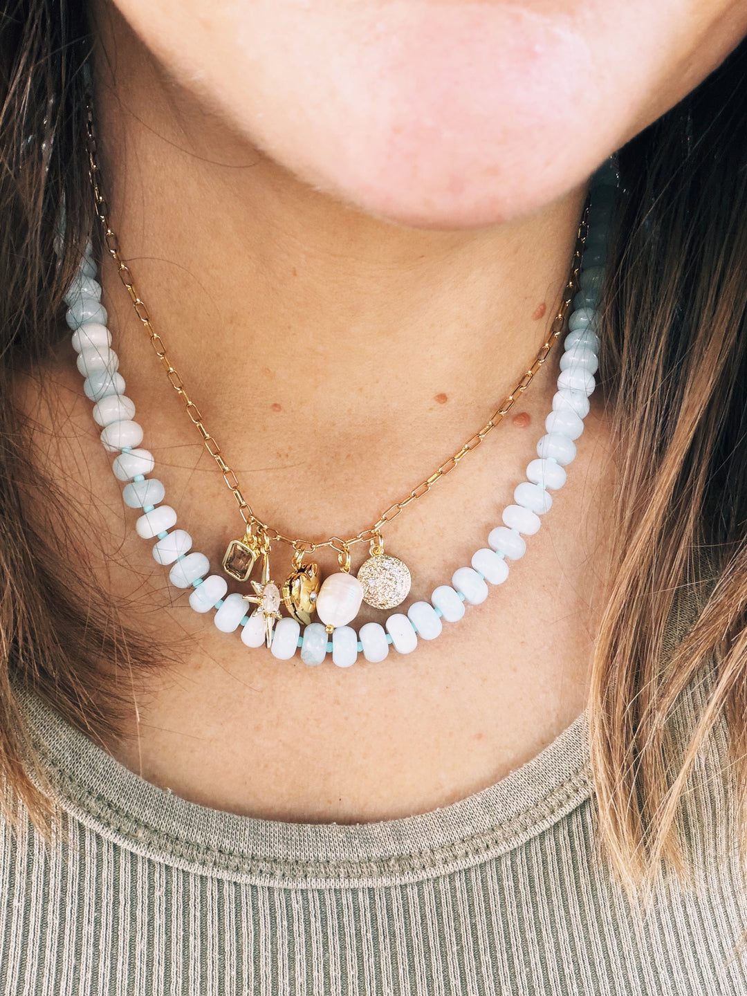 Heart Cluster Necklace, Daily Grace