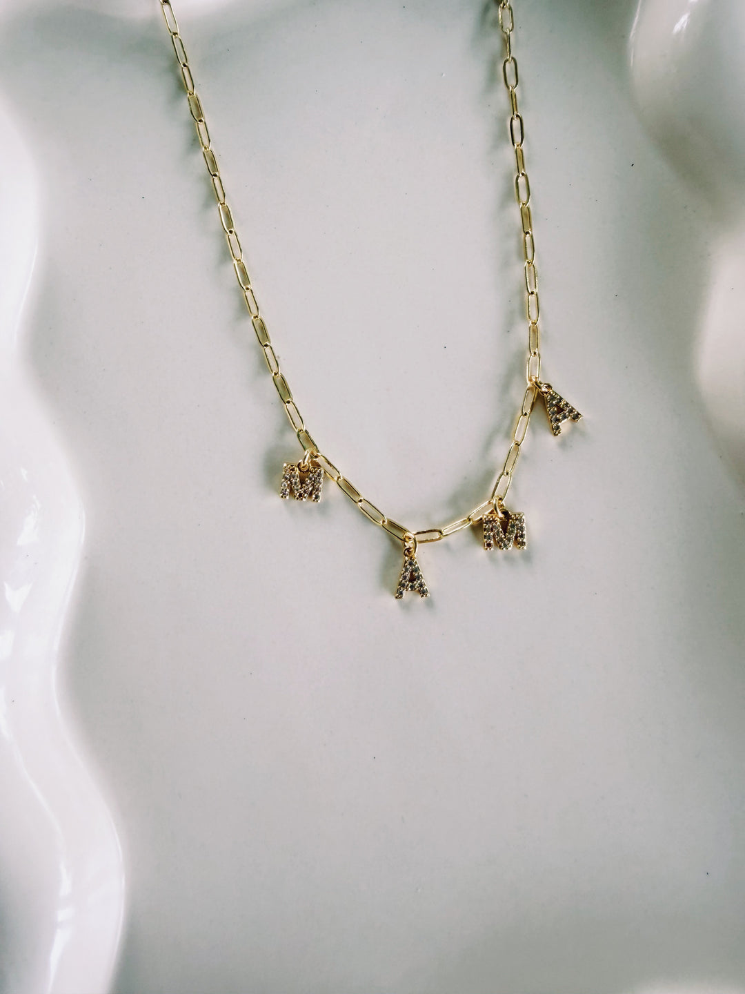 Custom Pavé Letter Necklace, Charm Society