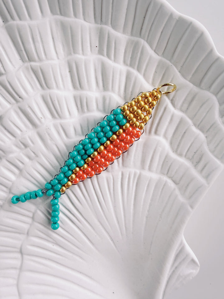 Handbeaded Fish Charm, Bead Girl Summer
