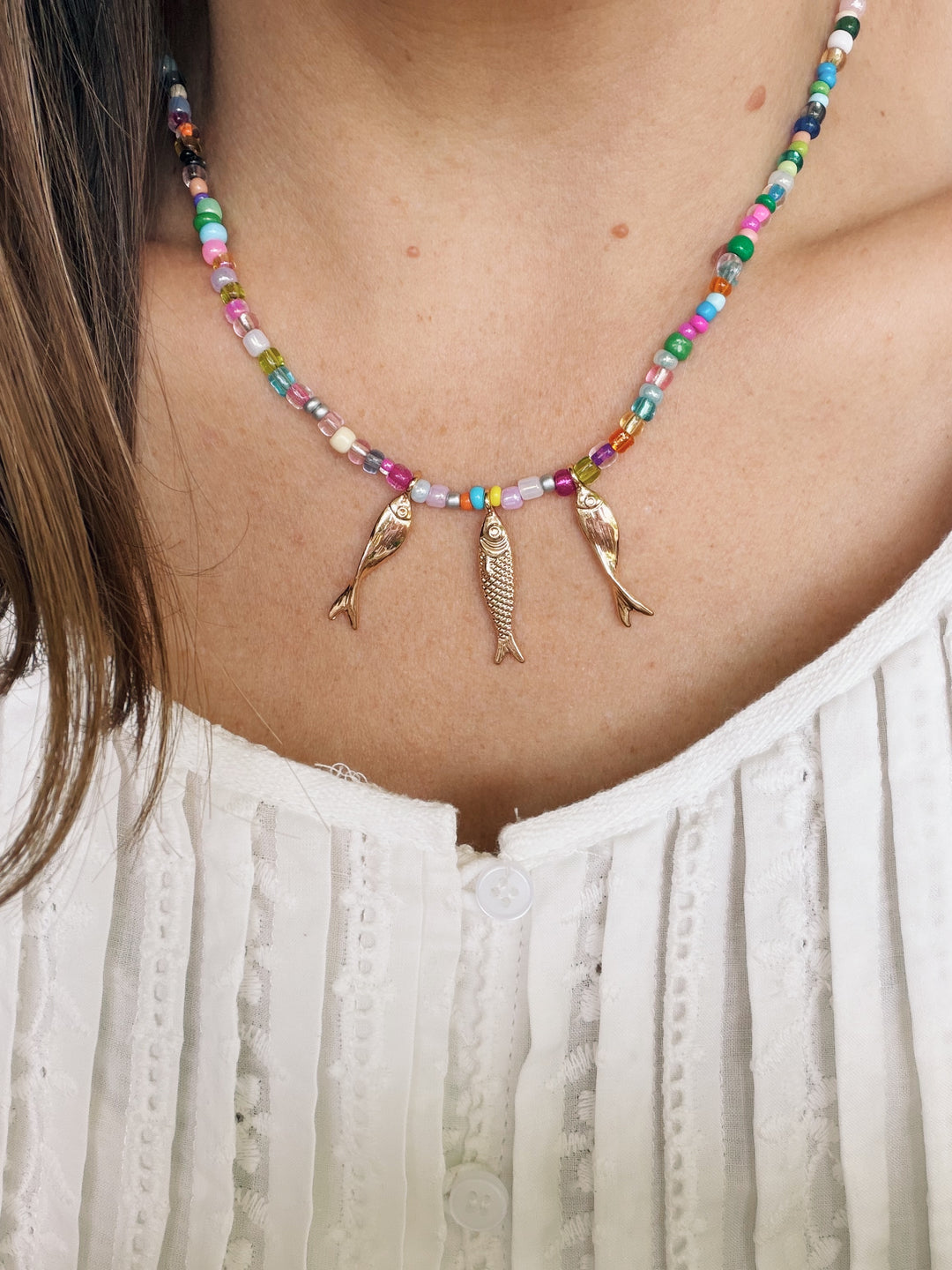Mixed Catch Necklace, Summer Brights