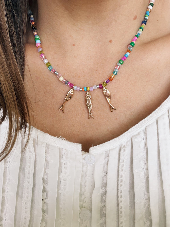 Mixed Catch Necklace, Summer Brights