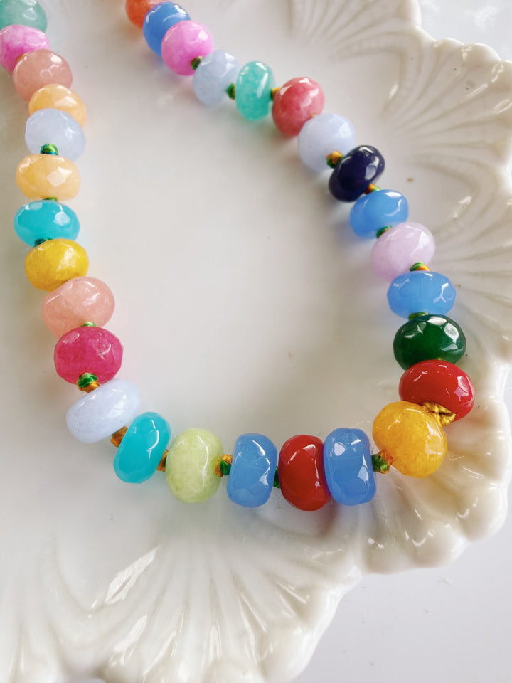 Poppy Knotted Gemstone Necklace
