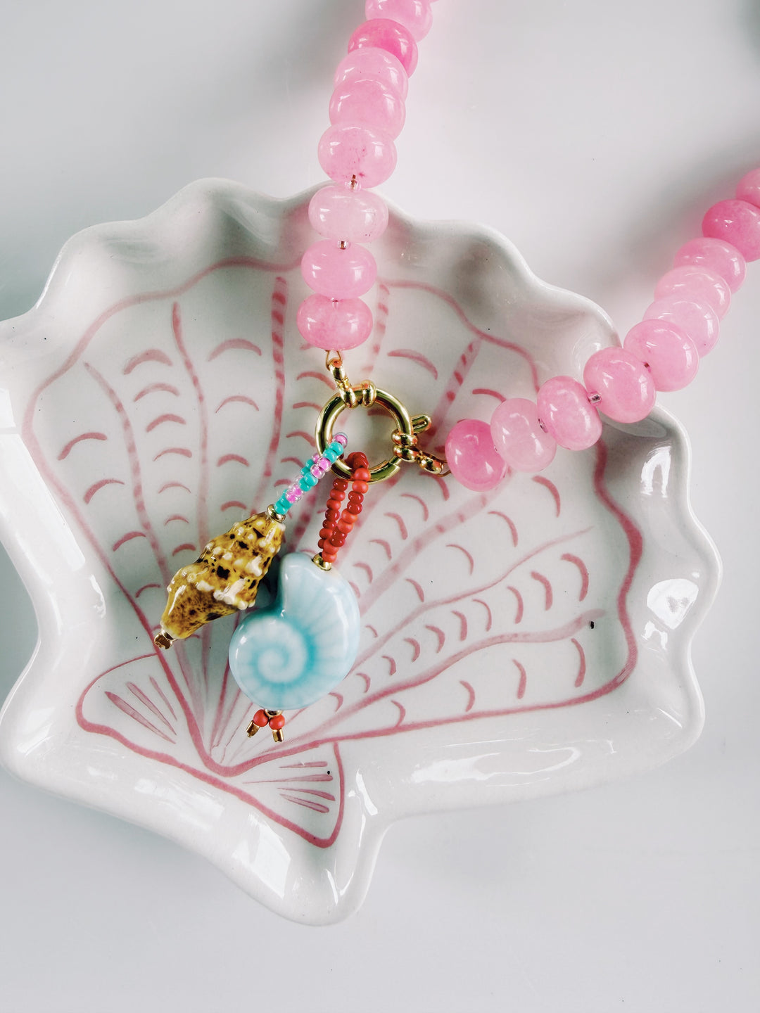 Beaded Conch Charm, Bead Girl Summer