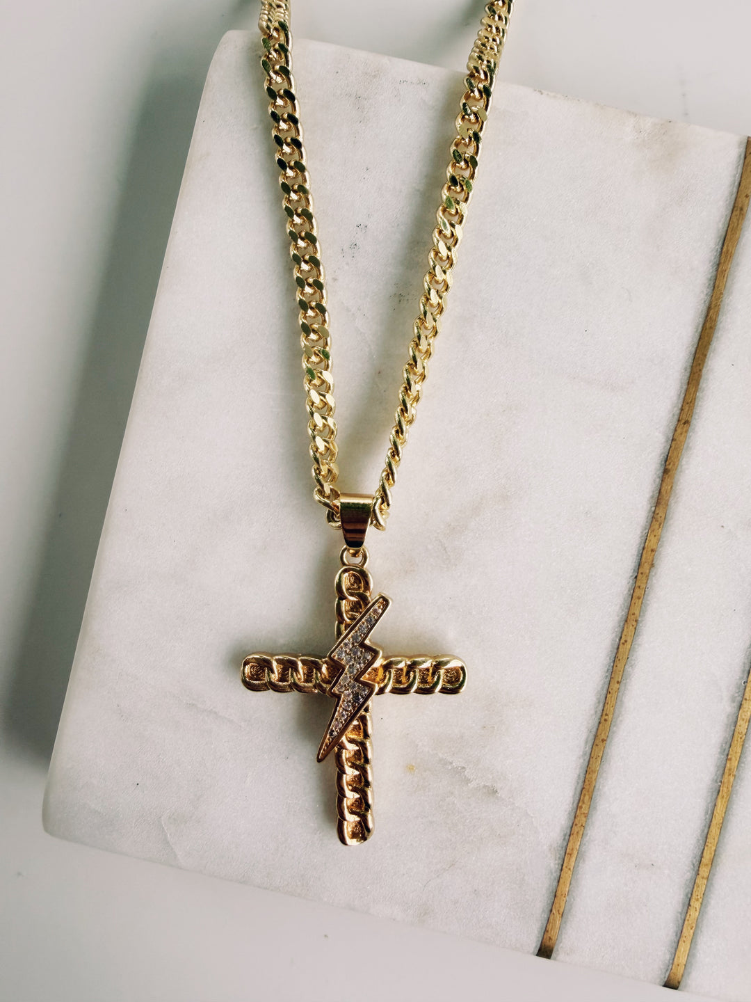 Lightning Cross Necklace, Field Warrior