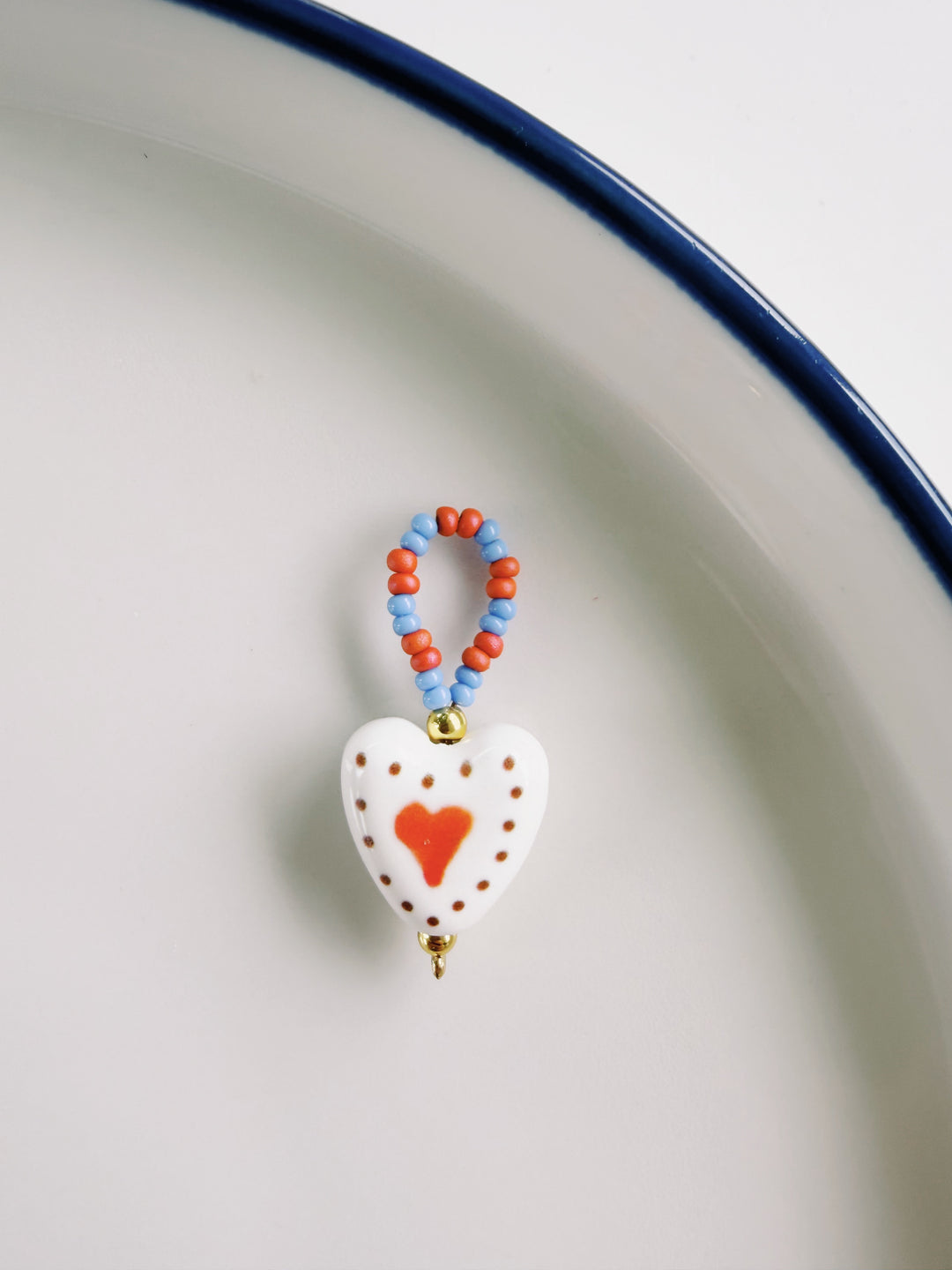Beaded Heart Charm, Bead Girl Summer