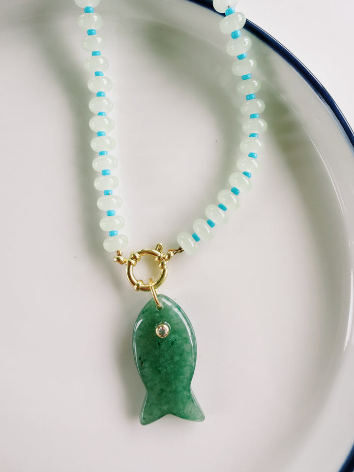 Aventurine Fish Pendant, Bead Girl Summer