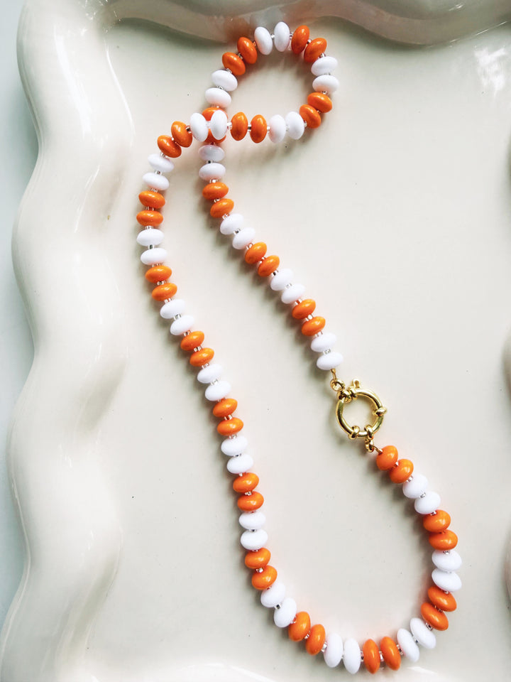 Orange + White Necklaces, Game Day