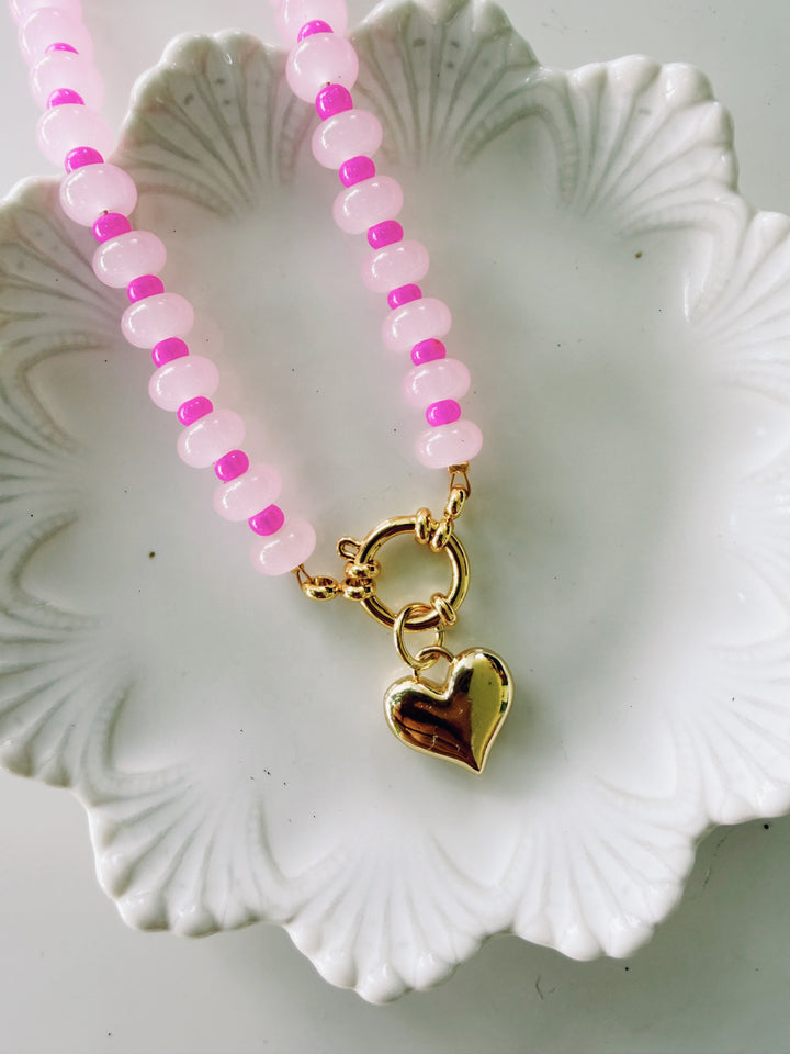 Sweetheart Glass Necklace, Back to School