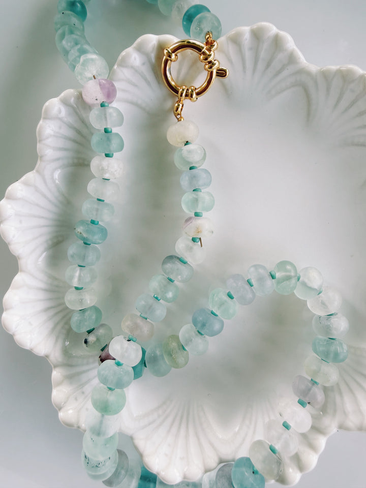 Vapor Stone Necklace, Vintage Flora
