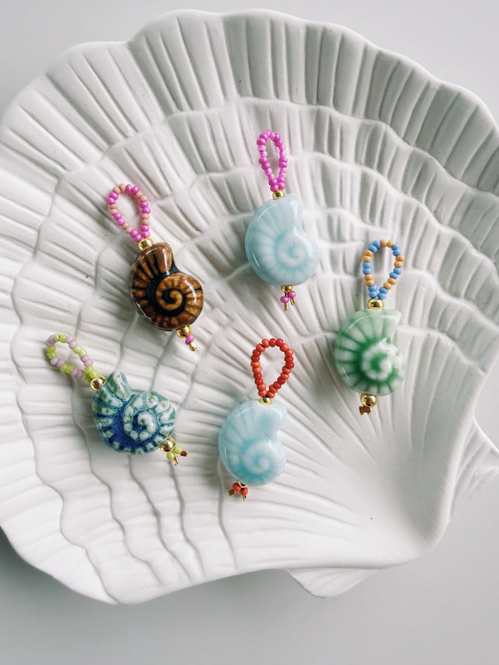 Beaded Shell Charm, Bead Girl Summer