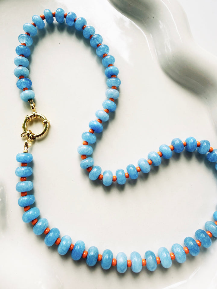 Blue + Orange Necklace, Game Day