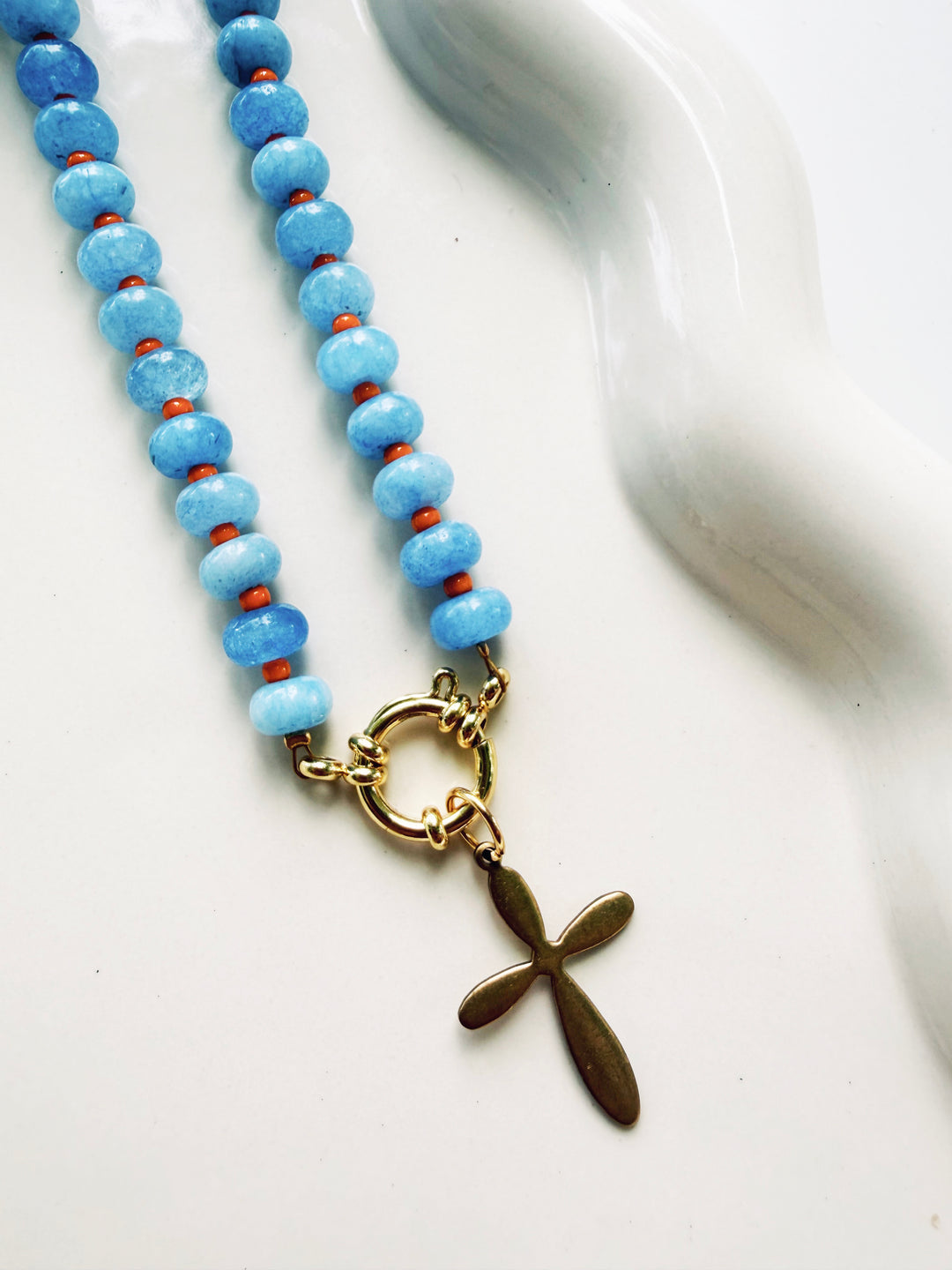 Blue + Orange Necklace, Game Day