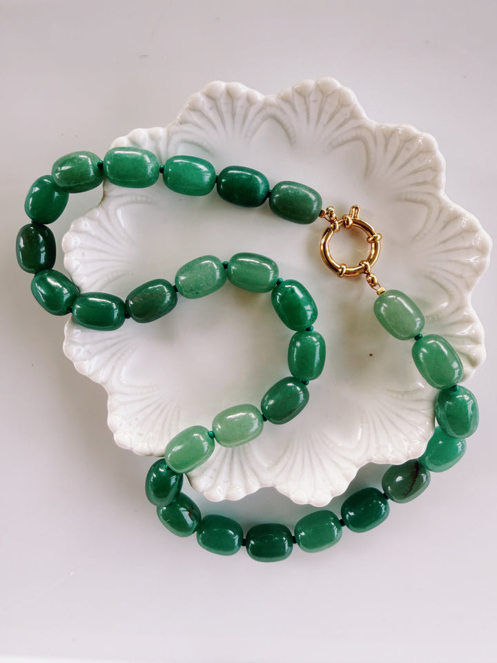 Verdant Stone Necklaces, Vintage Flora