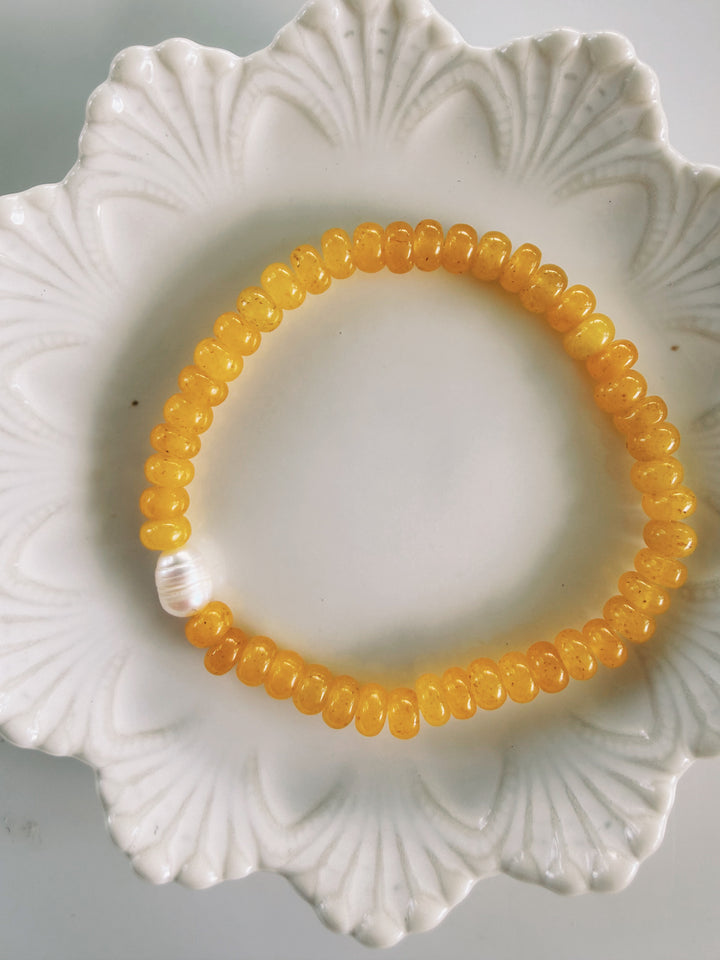 Yellow Gemstone Bracelets, Pearls