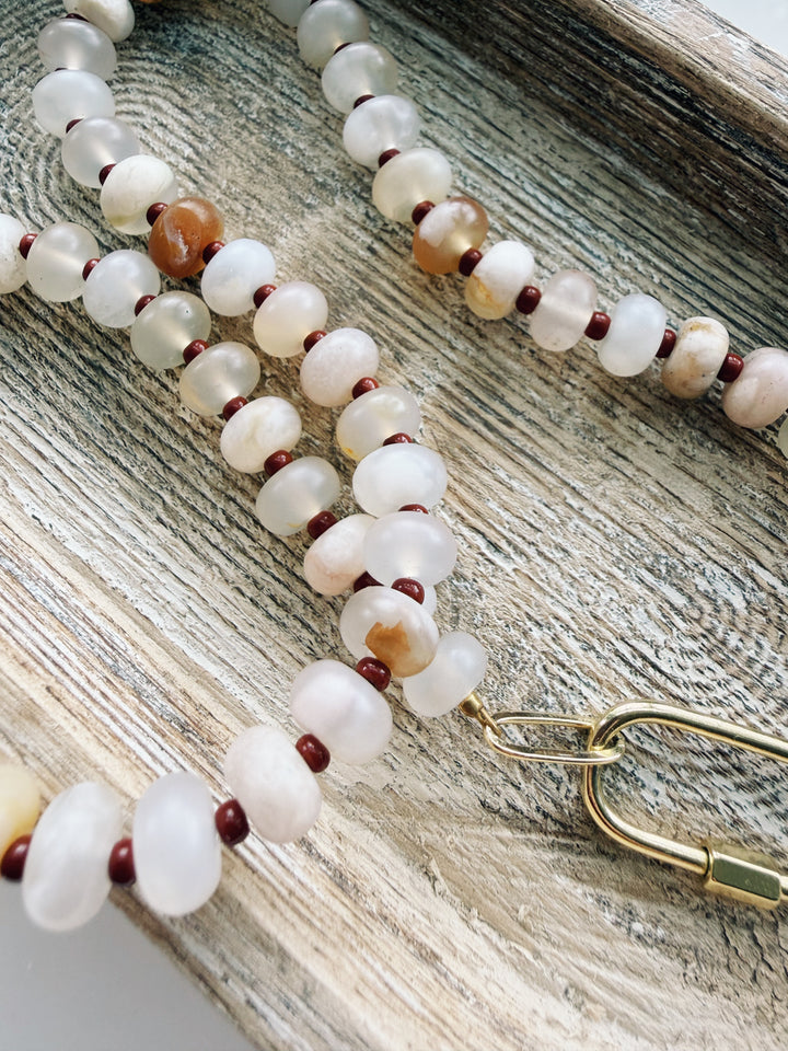 Matte Desert Gemstone Necklace, Sweater Weather