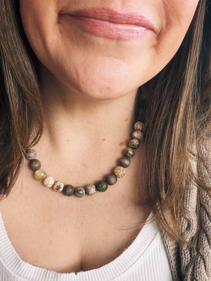 Terra Gemstone Necklace, Sweater Weather
