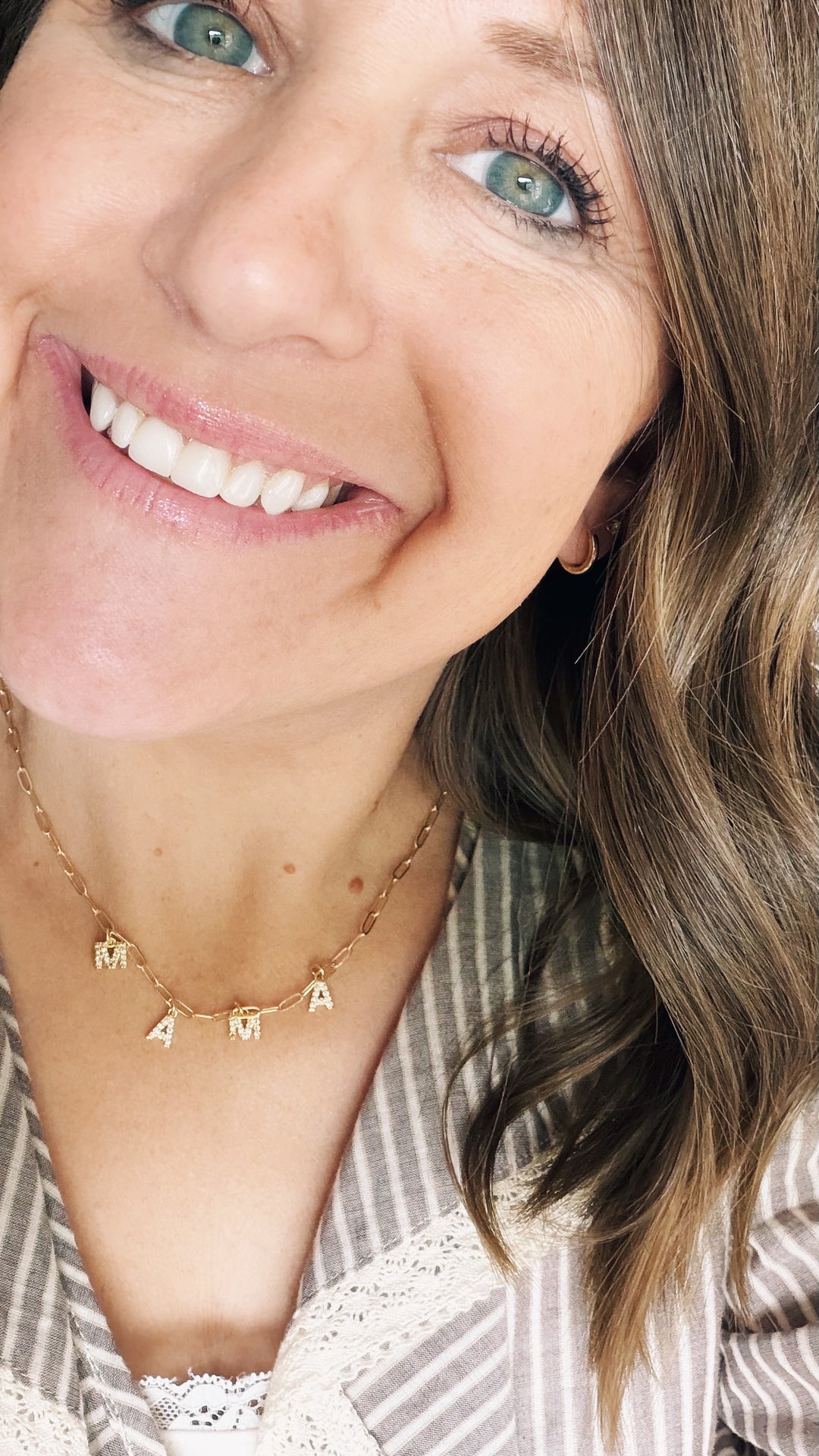 Custom Pavé Letter Necklace, Charm Society