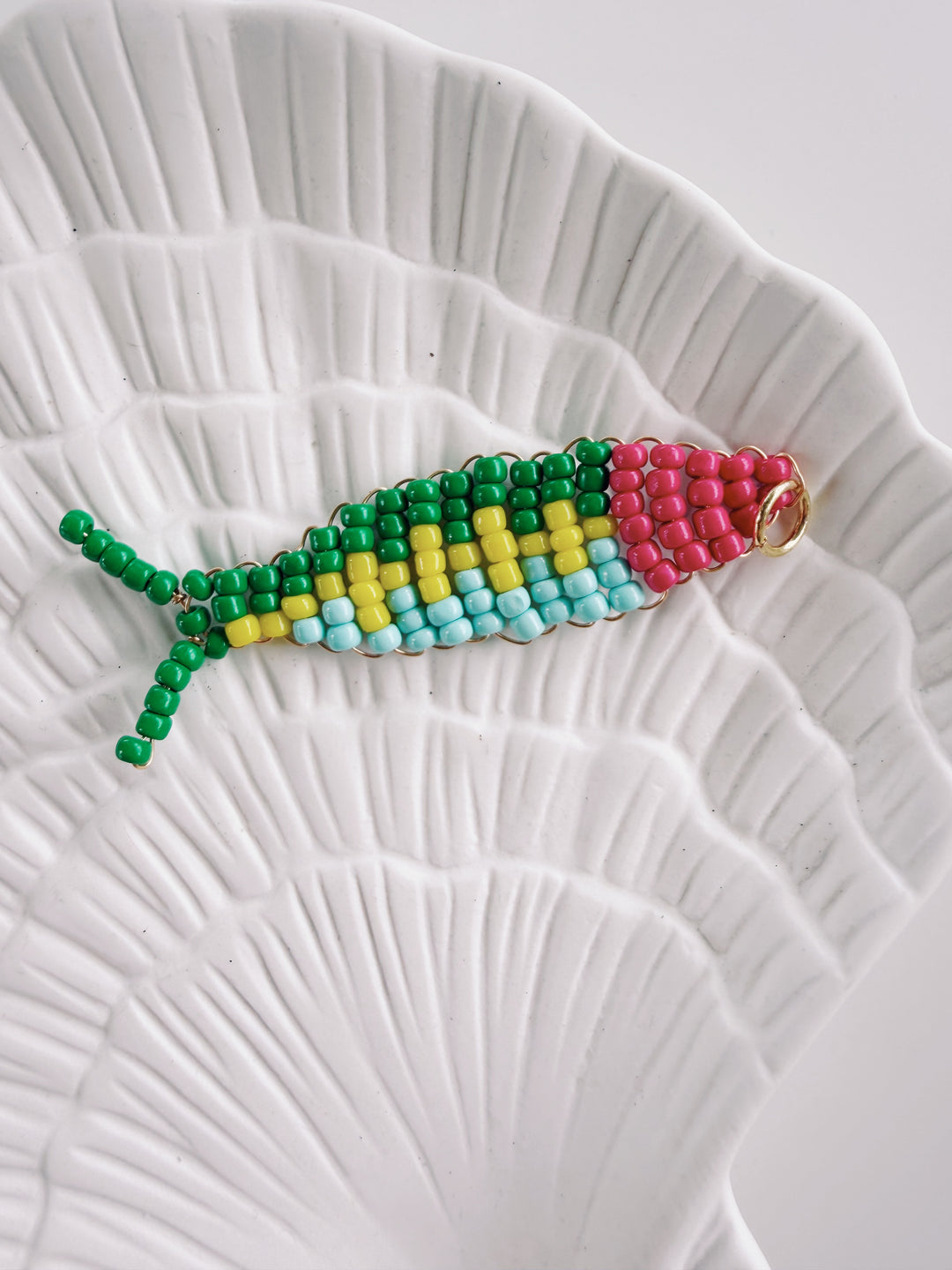 Handbeaded Fish Charm, Bead Girl Summer