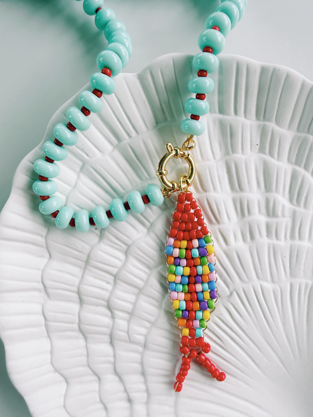 Handbeaded Fish Charm, Bead Girl Summer