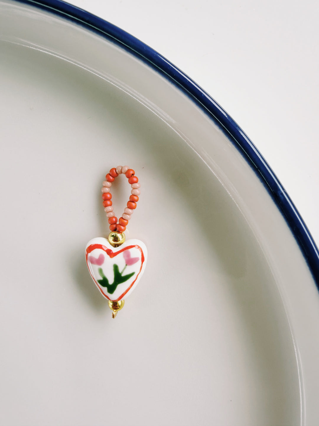 Beaded Heart Charm, Bead Girl Summer