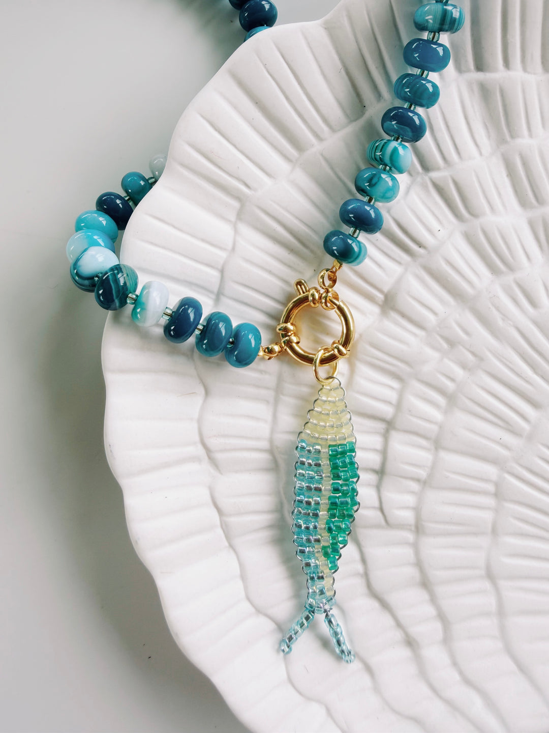 Handbeaded Fish Charm, Bead Girl Summer