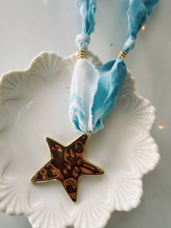 Star Bandana Necklace, Blockprint & Bandana