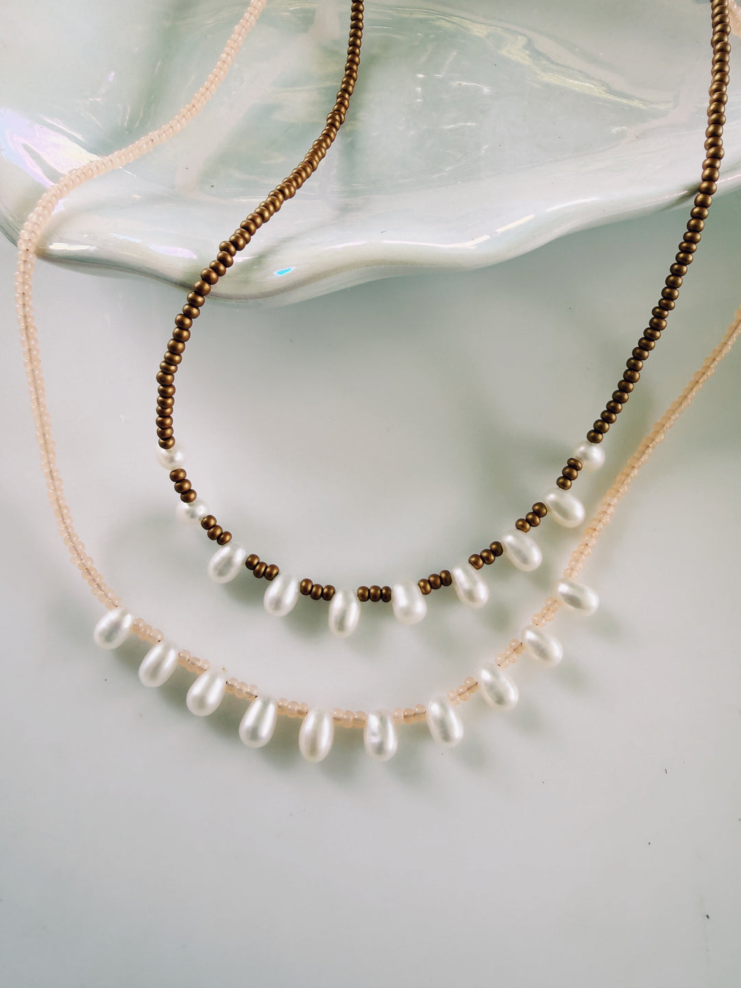 Pearl Beaded Necklace, Sunkissed