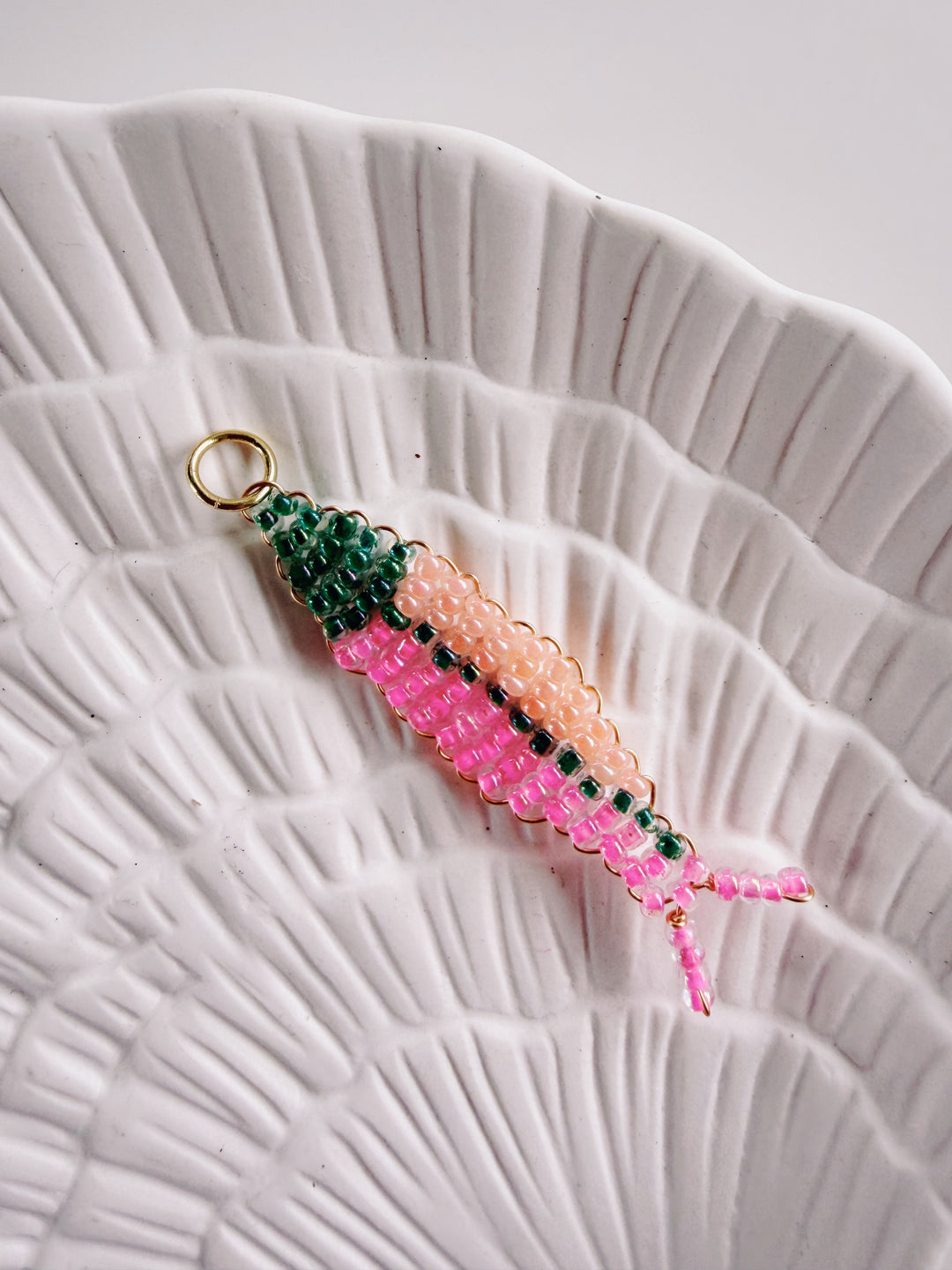 Handbeaded Fish Charm, Bead Girl Summer