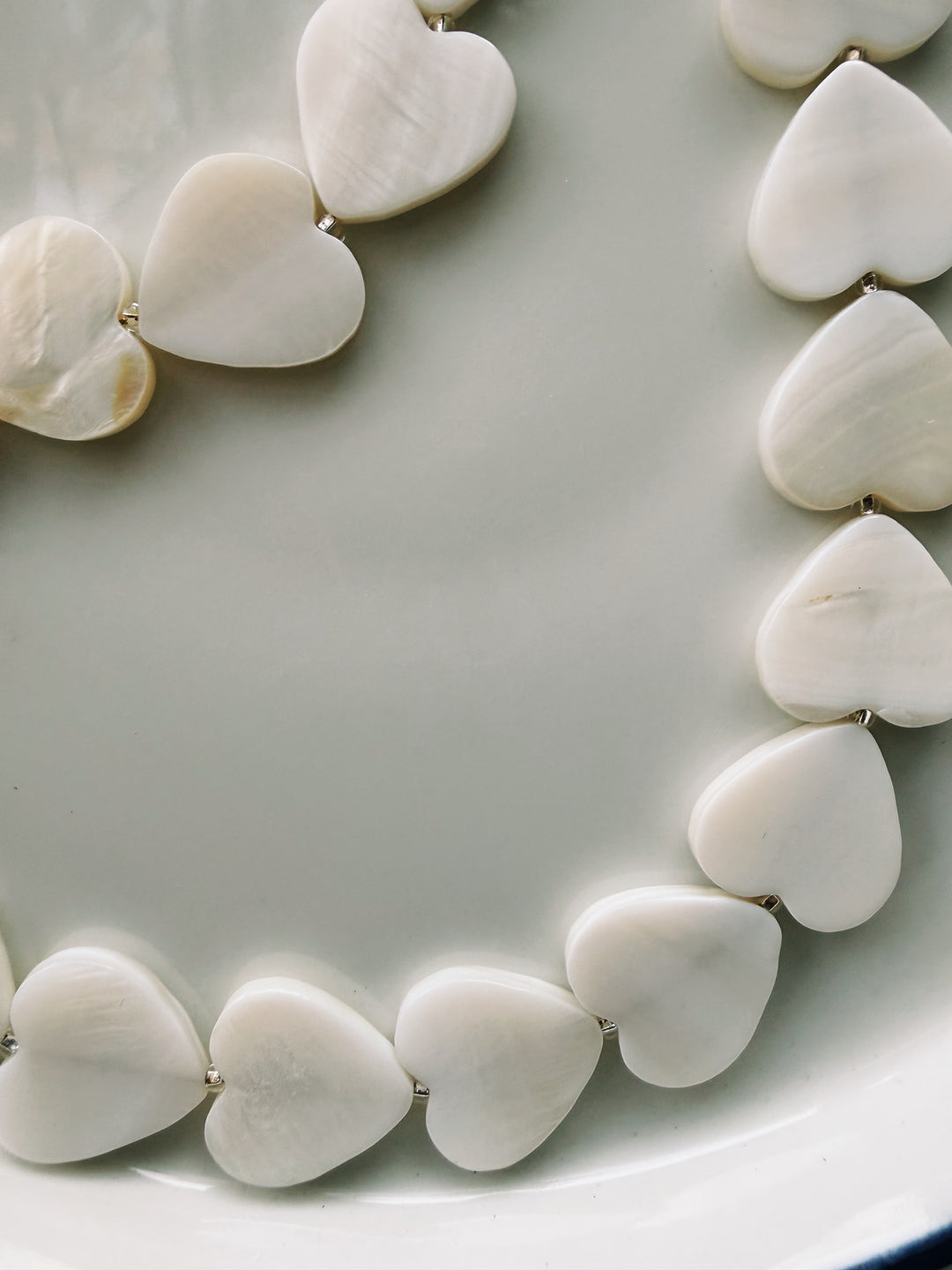 Mother of Pearl Hearts Necklace, Sweet Heritage