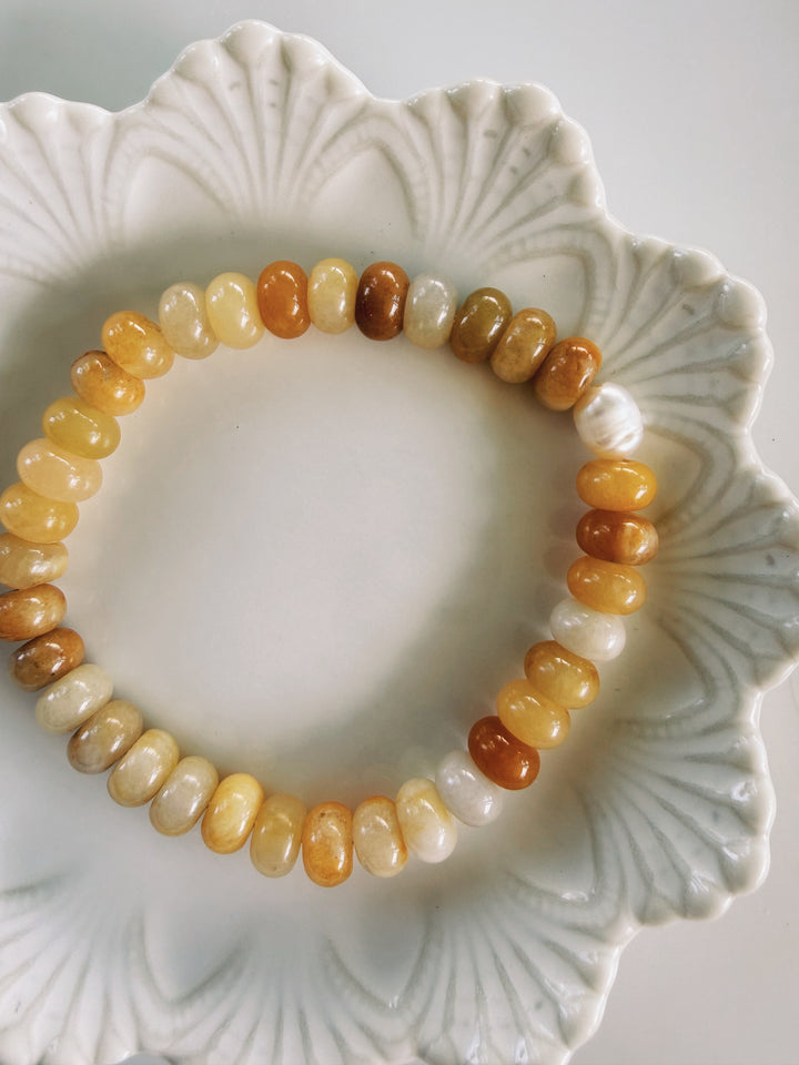 Yellow Gemstone Bracelets, Pearls