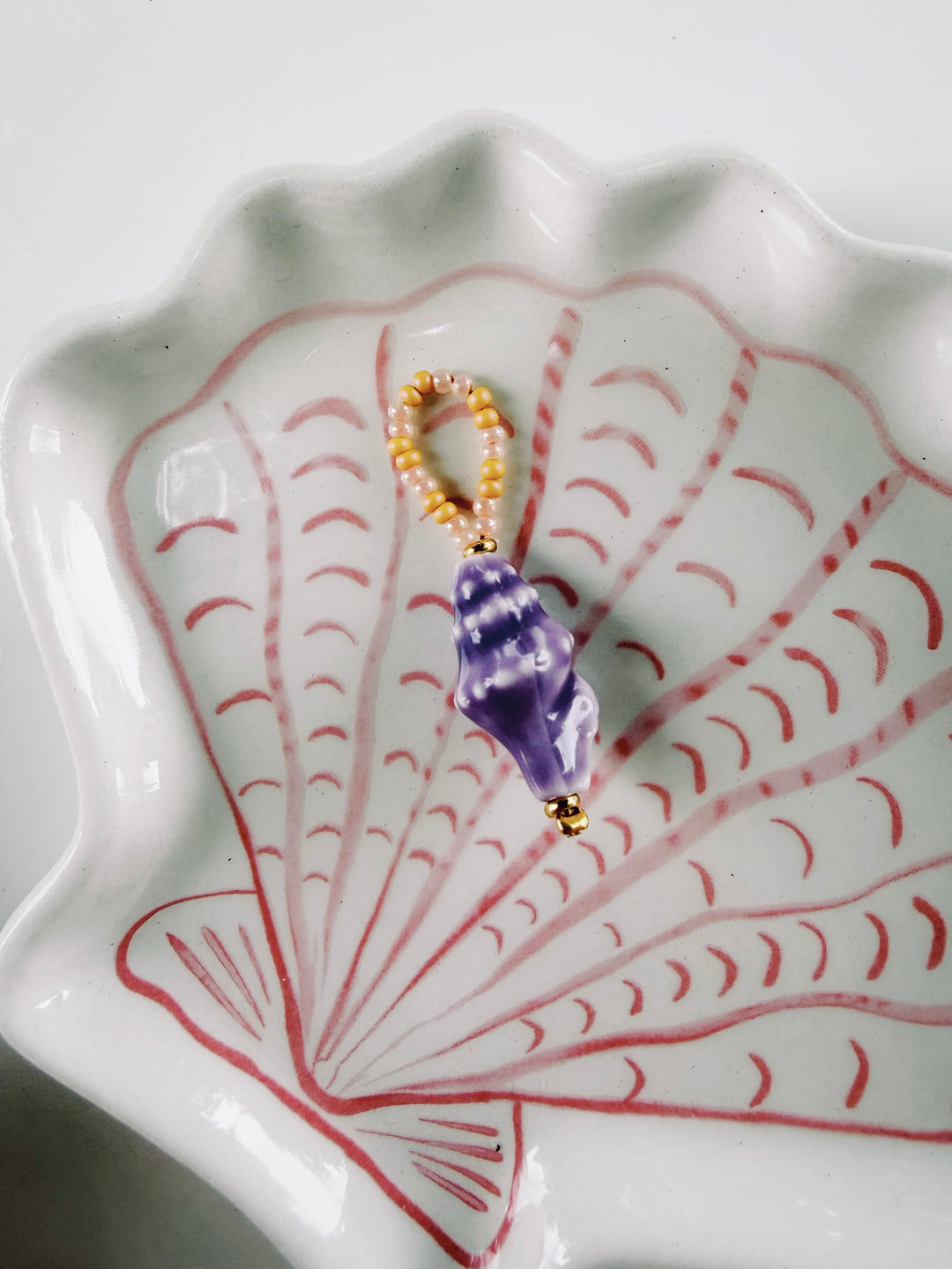 Beaded Conch Charm, Bead Girl Summer