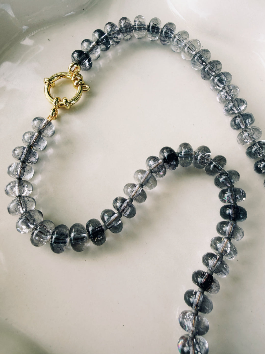 Dusk Glass Necklace with Charms, Stars
