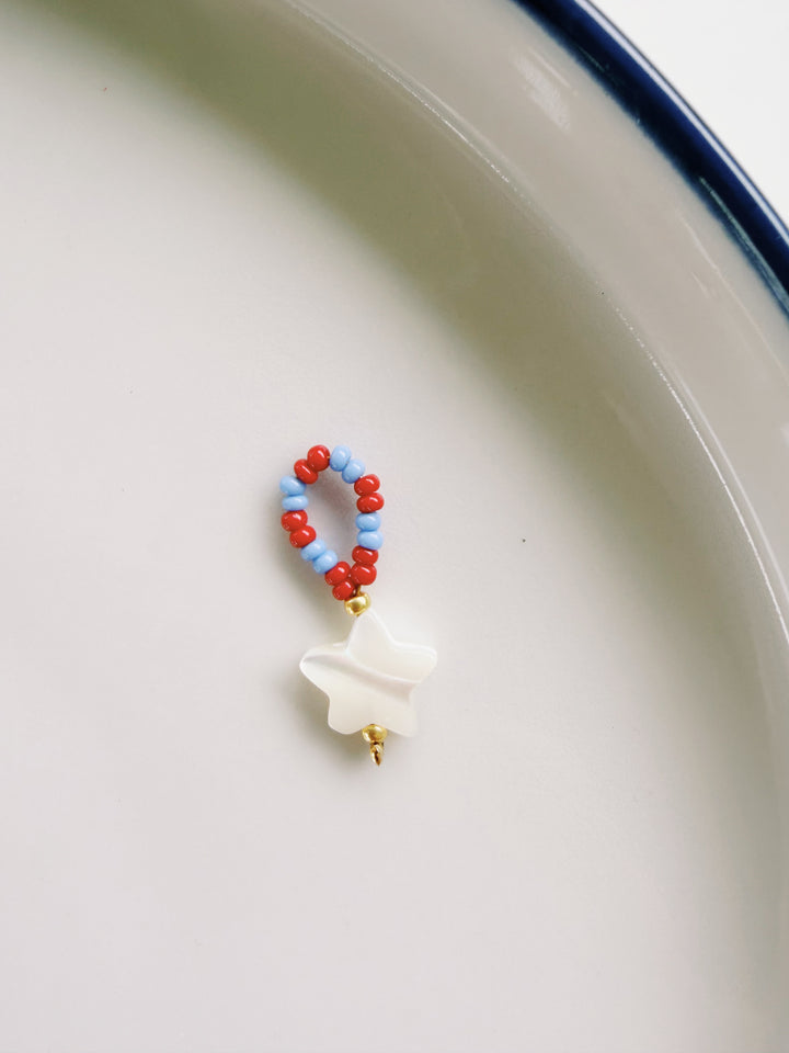 Beaded Blue & White Charms, Bead Girl Summer