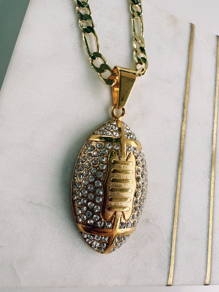 Football Statement Necklace, Field Warrior