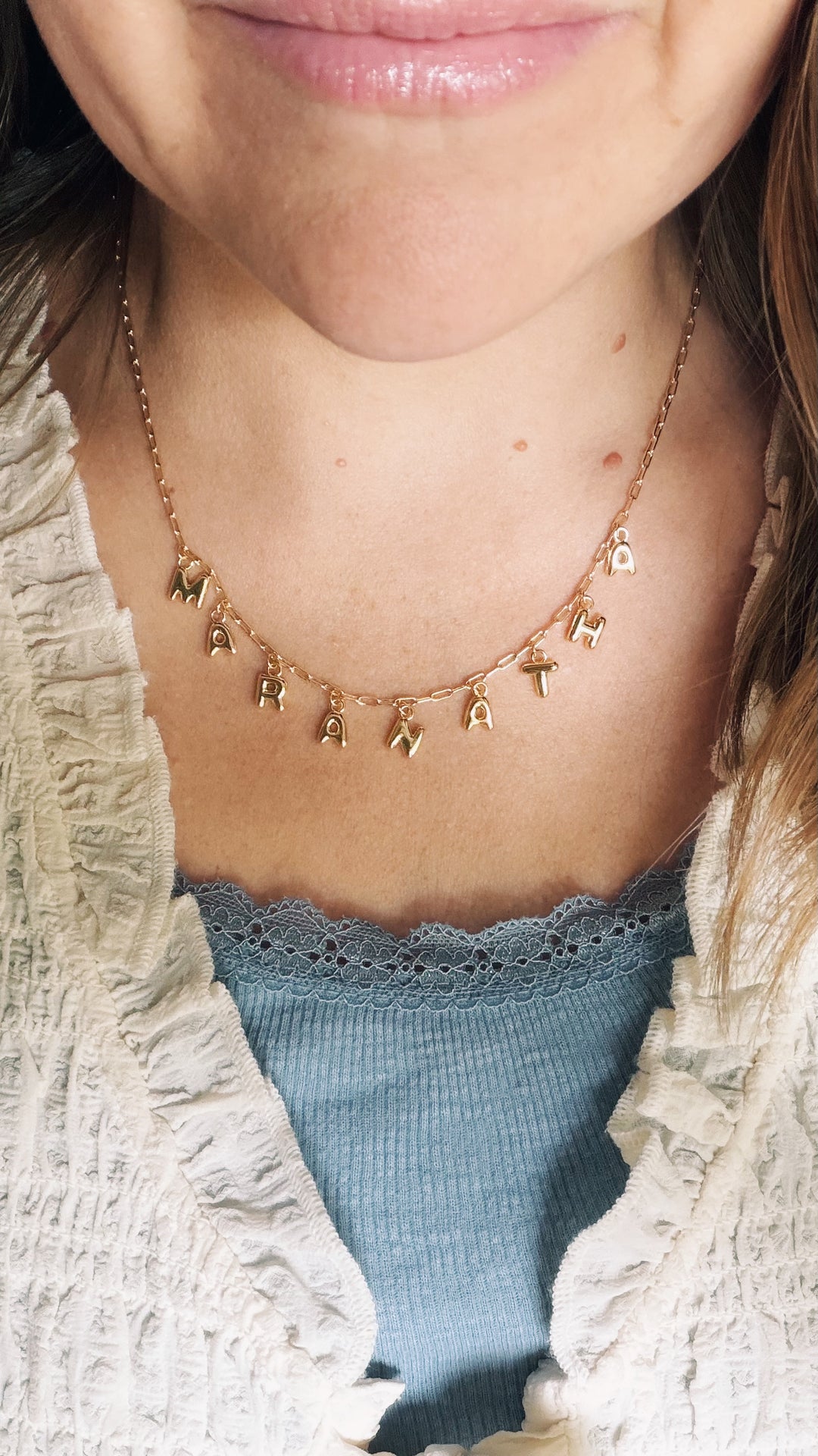 Custom Bubble Letter Necklace, Charm Society