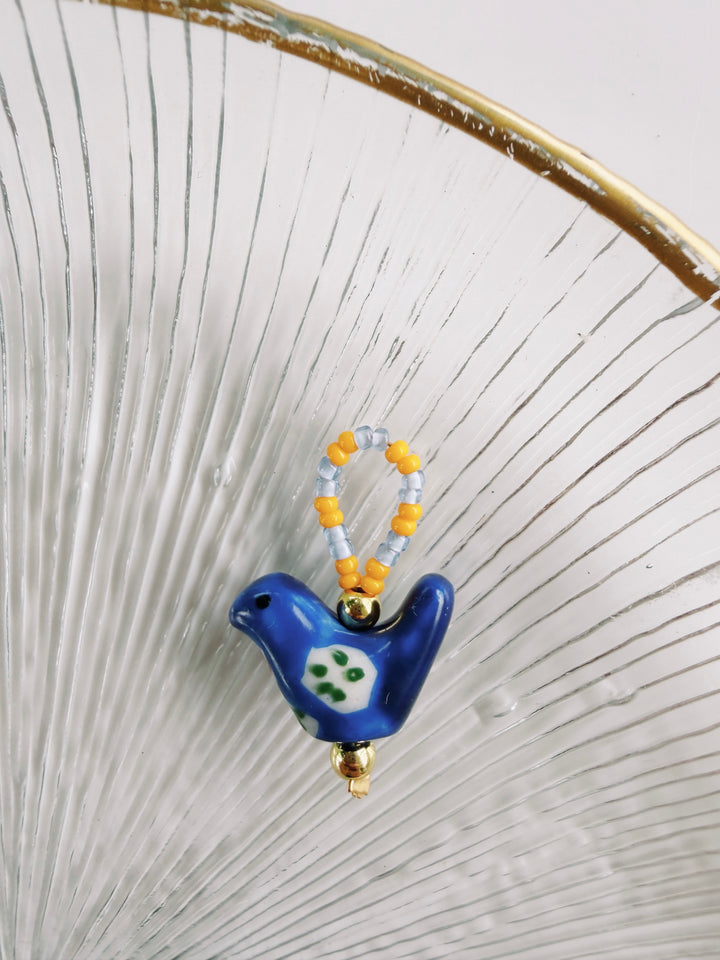 Beaded Bird Charm, Bead Girl Summer