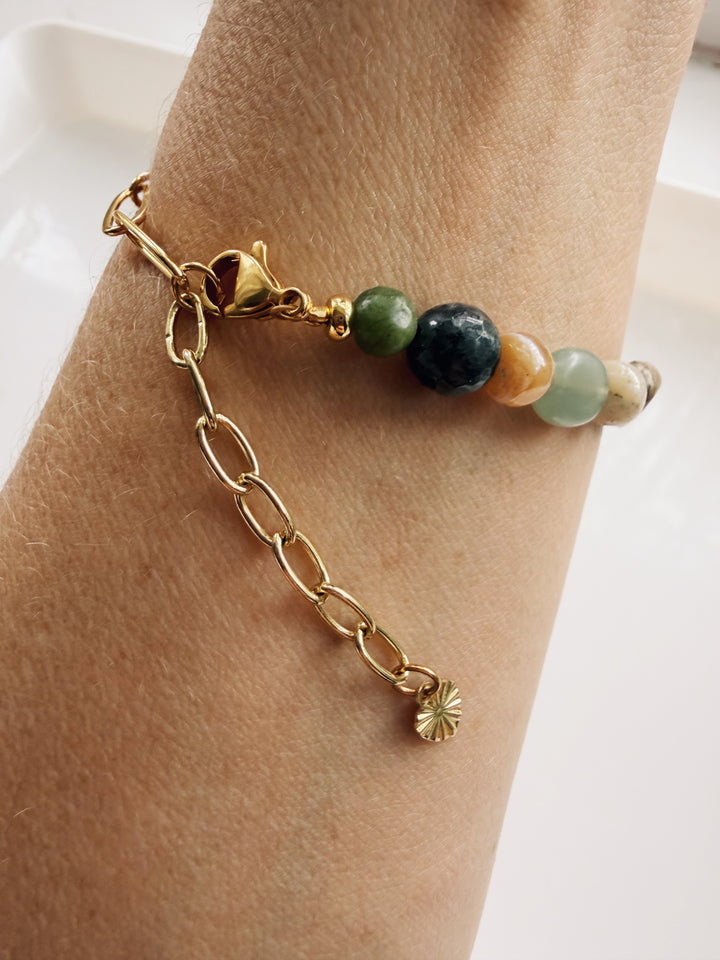 Terra Beads and Chain Bracelet, Sweater Weather
