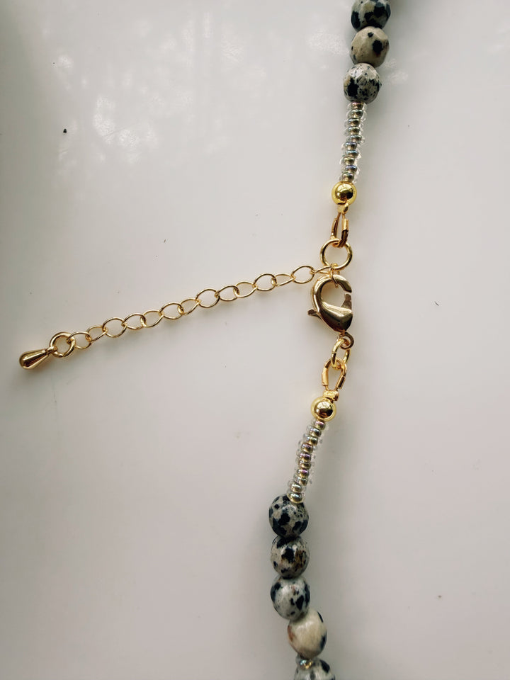 Jasper Gemstone Charm Necklace, Sweater Weather