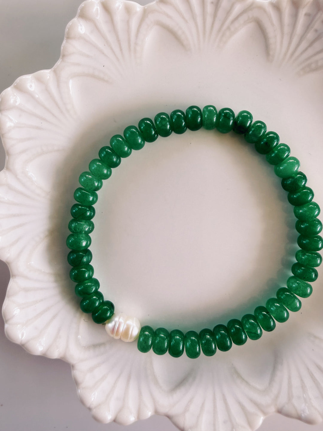 Green Gemstone Bracelets, Pearls